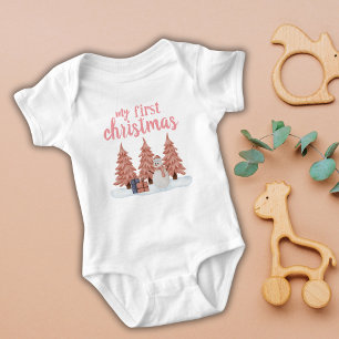 Body Mes premiers arbres roses de Noël Snowman et cadea