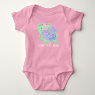 Body mignon ajouter texte maman petite fille tortue