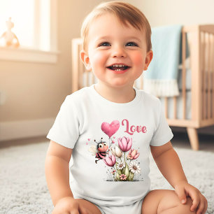 Body Mignon amour de coeur ballon abeille fleurs de pri