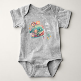 Body Mignon Baleine Poisson Art Naïf Aquarelle