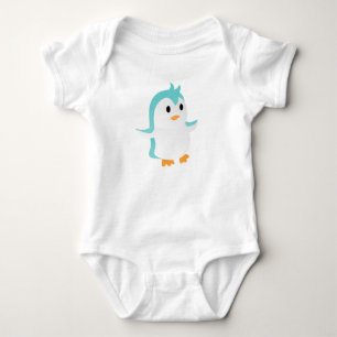 Body Mignon bébé manchot bleu vecteur agit