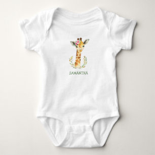 Body Mignon girafe bohème unique et fille ou garçon ver