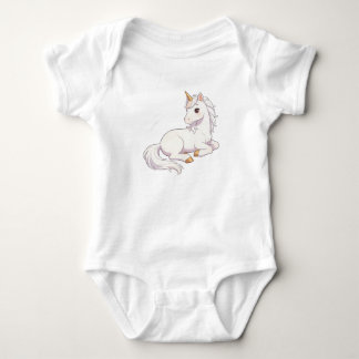 Body Mignon licorne blanche pure allongée sur le côté K