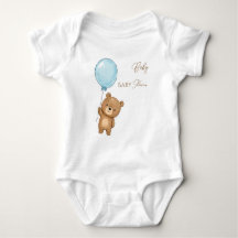 Mignon ours en peluche avec garçon à ballon bleu p