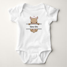 Mignonne Bébé Llama Bodysuit personnalisable