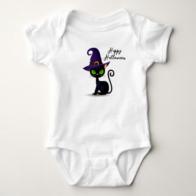 Body Mignonne Black Cat Baby Bodysuit (Devant)