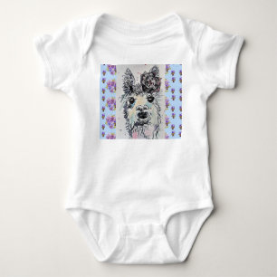 Body Mignonne combinaison bébé aquarelle animal lama Al