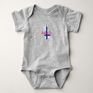 Body Mignonne Modern Finlande Carte Drapeau finlandais