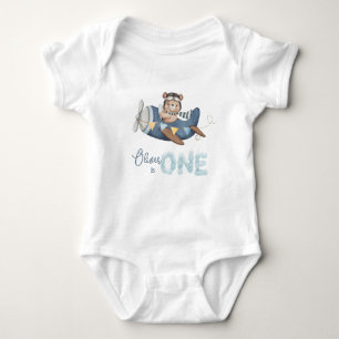 Body Mignonne Teddy Bear Blue Plane Un 1er Anniversaire