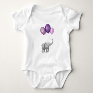 Body Mignonne tenue personnalisée pour bébé éléphant (v