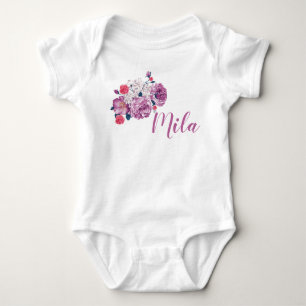 Body Mila Nom Floral Personnalisé Fleur Vintage Toddler