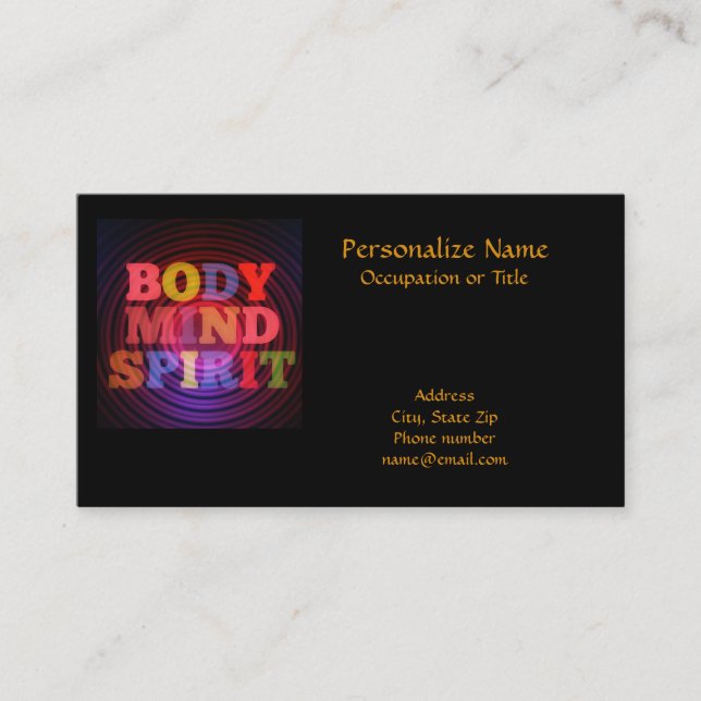 Body Mind Spirit Business Card (Front)