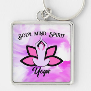 BODY MIND SPIRIT YOGA Meditation Aasana Keychain