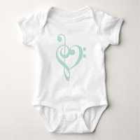 Mint Green Treble Clef & Bass Clef Heart