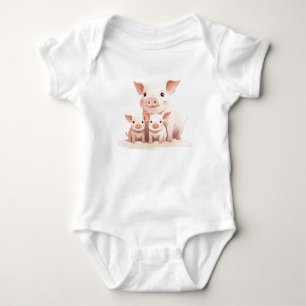 Body Momma Cochon et petits porcelets, mignons animaux
