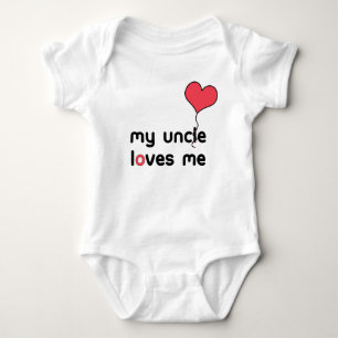 Body Mon oncle m'aime ballon rouge de coeur