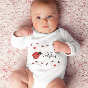 Body Mon petit Ladybug rouge et noir avec nom