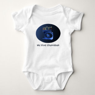 Body Mon premier Chanukkah Shiny Blue Menorah
