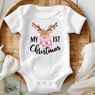 Body Mon premier Noël mignonne Reindeer Baby Girl