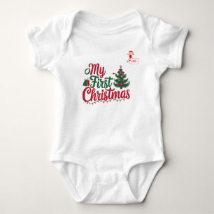 Body Mon premier Noël nom de famille personnalisée corr