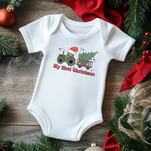 Body Mon premier Noël Tracteur de ferme mignon