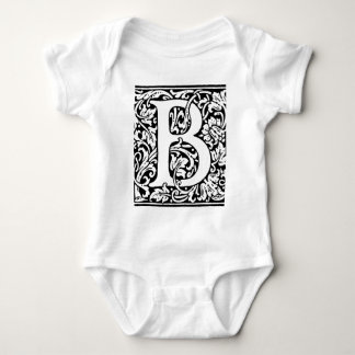 Body Monogramme B initial. Nom customisé Modèle floral