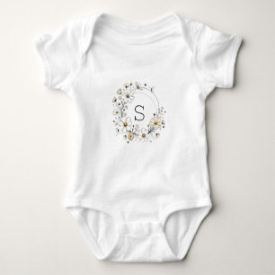 Body Monogramme floral personnalisé Baby Girl Boho Sage