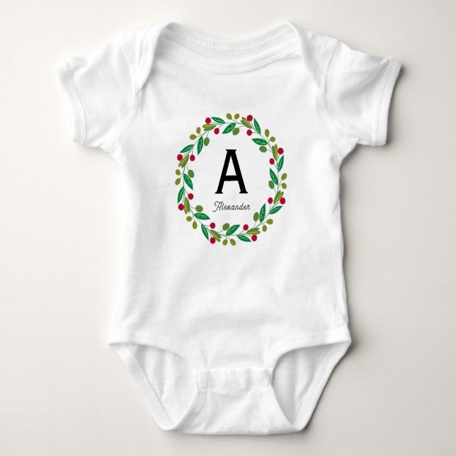 Body Monogramme initiale - ensemble de Noël pour toute  (Devant)