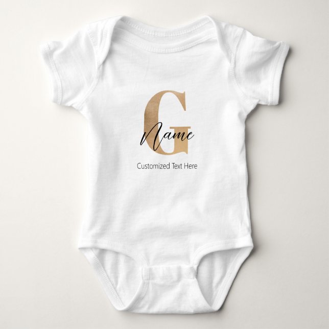 Body Monogramme moderne Initiale G & Nom Personnalisé (Devant)