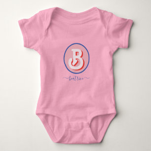 Body Monogramme Rétro Hippie 70s Rose Géométrique Paste