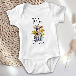 Body Moo Cute Cow Tournesols Personnalisé Animal de fer