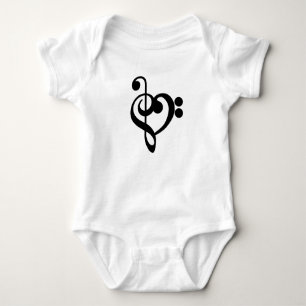 Body Musicien Coeur de musique - Treble Bass Clef