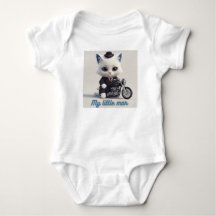 My Little Man Baby Bodysuit - Cute Kawaii Cat on M