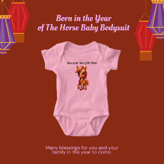 Body Né dans l'année du Cheval Baby Bodysuit