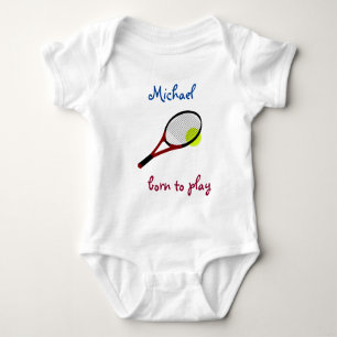 Body Né pour jouer, Tennis Ball et Racquet, Personnalis