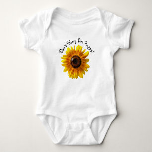 Body "Ne vous inquiétez pas Abeille heureuse" tournesol