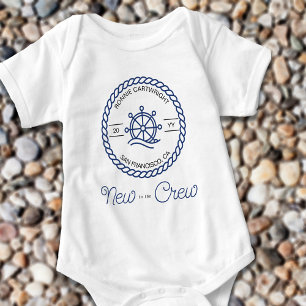Body New to the Crew Nautical Blue Ship Wheel Custom