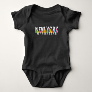 Body New York Manhattan skyline avec palmiers