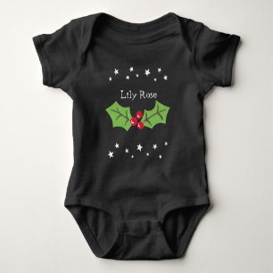 Body Noël personnalisé Holly & Berries