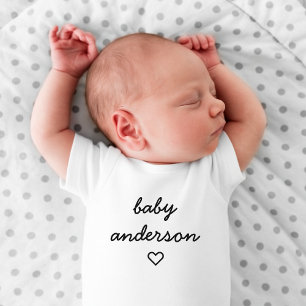 Body Nom de famille du bébé Coeur Moderne Cute Stylis