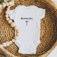 Nom du bébé | Croix moderne mite chrétien