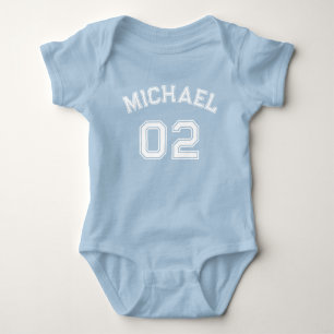 Body Nom du petit garçon Jersey Numéro Bleu Sports Coto