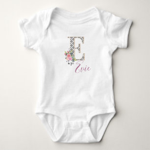 Body Nom Evie Baby Outfit Lettre E Romper Floral Girl