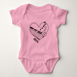 Body Nom Music Note Avec Clavier Coeur Piano