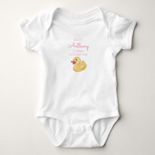 Body Nom personnalisé Faire-part bébé fille Canard