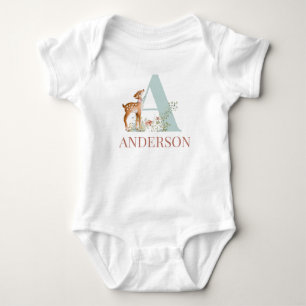 Body Nom personnalisé Lettre initiale Un T-shirt bébé