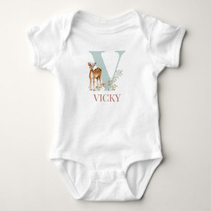 Body Nom personnalisé Lettre initiale V Bodysuit bébé