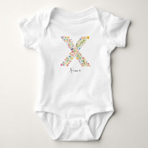 Body Nom personnalisé &Monogramme floral 'X'