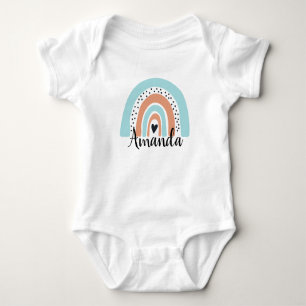 Body Nom personnalisé Rainbow Heart Blue Peach