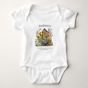 Body Nom Texte Dire Jardin de fleurs Tournesols Lapin